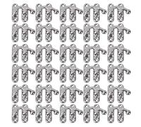 Antique Iron Hasp Hooks Set 30 Pieces With 120 Screws Right And Left Open For Jewelry Wooden Boxes Secure Closure 3.2 X 2.8cm Silver Right Hook