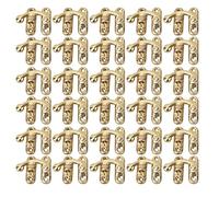 Antique Iron Hasp Hooks Set 30 Pieces with 120 Screws Vintage Right Left Opening Hasps for Jewelry Wooden Boxes Secure Closure Small Crafts 32 x 28 mm