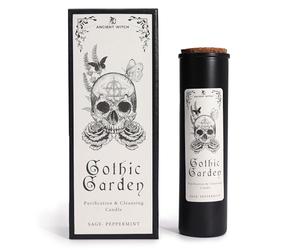 Antique Jardim Gothic Witch Candles with Sage and Mint - Black Candles for Energy Cleansing, Protection and Meditation