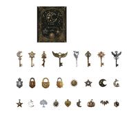 Antique Key Shape Journal Decoration Sticker Adhesive Paper for Kid Art Craft Notebook Scrapbooking Photo Album Hard Paper Card
