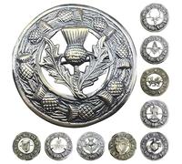 AAR Men,s Scottish Thistle Kilt Brooch Fly Plaid Antique Finish 3" (7cm) diameter T, Antique, 3" (7cm)