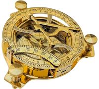 Antique King Store 4"" Inches Golden Finishing Brass Sundial Compass Decorative Home Decor Gifts