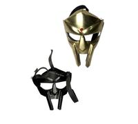 Antique King Store 9.75 inches MF Doom Gladiator Mask Mad-villain Golden Finish Brass Mask Face Armour Mask Gladiator for Halloween and christmas Gift For Men & Women