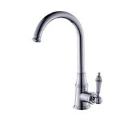 Antique Kitchen Faucet, High-Pressure 360° Swivel Mixer Tap, Ceramic Handle, Brushed Nickel Finish, Country Style Sink Faucet, & Elegant Design for Home Cooking