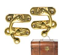 Antique Latch Hook Hasp | Lock Wood Jewelry Box Hasp | Vintage Style Left and Right Hook Latch | Antique Hook Hasp | 2pcs Retro Antique Box | Trigger Latch Lock for Jewelry Box | Toolbox or Suitcase