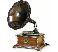 Antique Look HMV Gramophone Functional Working Phonograph, win-up record player