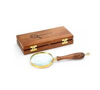 Antique Magnifying Glass 10X Reading Wooden Magnifier with Hand-Crafted Wooden Handle for Reading Book & Inspection | Kids & Adults (Magnifying + Box)