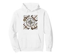 Antique Map Collector Retro Compass Badge Cartography Lover Pullover Hoodie