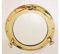 Antique Marine 20" Solid Brass Mirror Ship Porthole Nautical Wall Hanging Mirror Home Decor