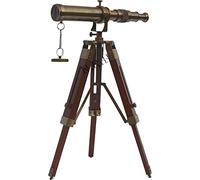Antique Marine Brass Tripod Telescope 10" with Adjustable Tripod Stand