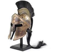 Antique Medieval Era Warrior Helmet with Black Display Stand | Barbuta Crusader Knight Templar Armour Greek Steel Centurion Helmet