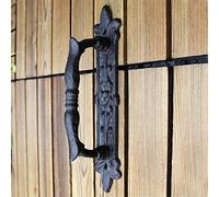 Antique metal door handle One Heavy Duty Retro Hammered Black Solid Cast Iron Sliding Barn Door Pull Handle Handrail Grab Bar Hardware -Industrial Rustic Design For Wooden Doors