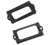 Antique Metal Name Card Frame OZXNO 10-Pack Vintage Black Label Holder Tag Slots for Drawer File Cabinet Shelves (70 x 33 mm / 2.8 x 1.3 inch)