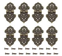 Antique Mini Folding Hinges Retro Bronze Jewelry Box Decorative Hinge for Small Wooden Box Projects - 8pcs