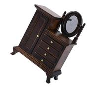 Antique Miniature Wooden Bedroom Set 1:16 Scale Vanity Dresser & Storage Drawers Suitable For Doll House Interior Design