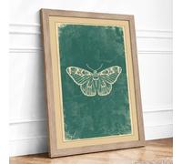 Antique Moth Study Vintage Framed Wall Art Print A3 (42×29.7cm) Oak, Wall Decor for Living Room, Bedroom, Office & Home, Ready to Hang, Art Gift