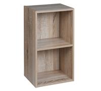 Urbn-Living Urbnliving Height 53.6Cm 2 Tier Wooden Bookcase Shelving Colour Antique Oak Display Storage Shelf Unit Wood