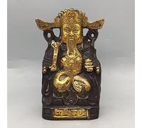 Antique Old Copper God Of Wealth Ornaments Door God Worship Lucky Desk Decoration Statues Sculptures