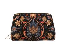 Antique Orientalist Art Leather Makeup Bag, Large-Capacity Travel Storage Bag, Dual-Purpose Toiletries and Makeup Bag