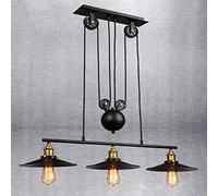 Antique Pendant Light Vintage Hanging Light E27 Dining Room Chandelier Industrial Metal Iron Lamp Retro Rustic Country House Pendant Lamp Bedroom Living Room Ceiling Lights 3 Flames