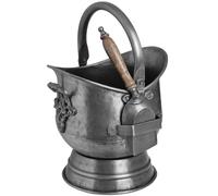 Antique Pewter Coal Bucket with Shovel