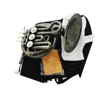 Antique Piccolo Mini French Horn In The Key Of B With Engraved Bell And Case Professional French Horn
