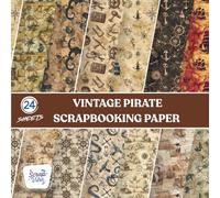 Antique Pirate-Themed Scrapbook Paper Pack: Vintage Nautical Backgrounds for Crafts, Junk Journals, and DIY Projects