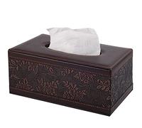 Antique PU Leather Tissue Box Holder Cover Rectangular Napkin Case Dispenser,Home Office Car Tissue Holder with Magnetic Bottom,Facial Tissue Organizer (Retro)