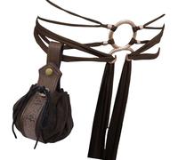 Antique PU Leather Waist Belt with Engrarving Coin Pocket for Phone Keys Cosplay Costume Accessory Medieval Party Wear Belt with Bag