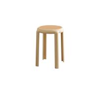 Antique Rattan Ottoman SetStackable Bar Stools & SpaceSaving Dining Room Plastic Stool for Dining & Dressing Tables (Color: 3)