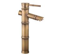 Antique Retro Bathroom Basin Mixer Tap - High Rise Single Lever Single Hole for Countertop Basin, All Copper Hot and Cold Water, B High Style (Antique C high Style)