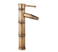 Antique Retro Bathroom Basin Mixer Tap - High Rise Single Lever Single Hole for Countertop Basin, All Copper Hot and Cold Water, B High Style(Antique B high Style)