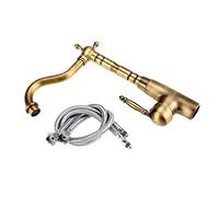 Antique Retro Solid Brass Kitchen Bathroom Basin Sink Faucet Hot & Cold Pipes Mixer Tap
