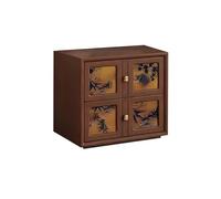 Antique Retro Solid Wood 2-Drawer Nightstand, Multifunctional Bedside Table & TV Cabinet, Vintage Storage Solution for Living Room & Bedroom