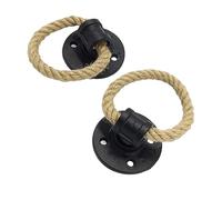 Antique Ring Door Knocker, 2pc Retro Iron Cabinet Pulls Wall Mount Wooden Door Drawer Dresser Hemp Rope Hanging Pull Ring Buckle for Home Furniture Handle