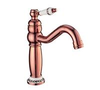 Antique Rose d Kitchen Faucet Swivel Sink Mixer Tap Single Handle 1 Hole Brushed Copper Hot & Cold Water Retro Design for Modern Kitchens