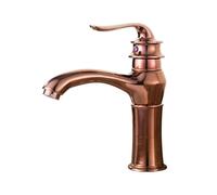 Antique Rose Gold Basin Faucet with Hot and Cold Water Control Retro Design for Bathroom Washbasin