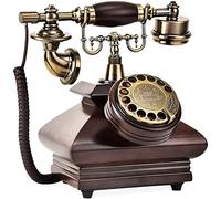 Antique Rotary Dial Landline Telephone, Retro Desk Phone for Home & Office Decor, Vintage Style Telephone for Cafe & Bar Art Collection
