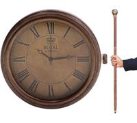 Antique Royal London Wooden Walking Stick with Brass Compass Handle Affordable Gift Decorative Walking Stick for Men/Women/Seniors/Grandparents 39 Inch