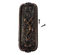 Antique Rustic Copper Door Push Plate with Ornate Cherub Design - Vintage Finger Plate Decor