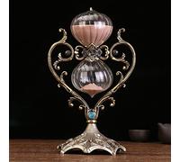 Antique Sand Clock,Vintage Metal Hourglass 360° Rotating Large, Brass-tone Metal SandglassTimer 30 60 Minutes,education Creative Toy Office Home Decor Gifts