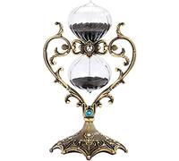Antique Sand Clock,Vintage Metal Hourglass 360° Rotating Large, Brass-tone Metal SandglassTimer 30 60 Minutes,education Creative Toy Office Home Decor Gifts