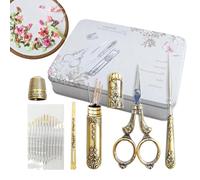 Antique Sewing Scissors | 6-Piece Professional Fabric Scissors Small Vintage Scissors - Reusable European Antique Vintage Sewing Kit Stainless Steel Sewing Tool Set for Embroidery