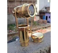Antique Shiny Brass Telescope Walking Stick Handle With the cape very beautiful Royal Family Brass Handle