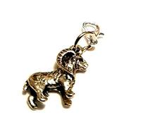 ANTIQUE SILVER 3D ARIES RAM SHEEP GOAT CHARM ON A SILVER PLATED LOBSTER CLASP IN AN ORGANZA GIFT BAG STAR SIGNS JEWELLERY