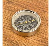 Antique silver 3D compass rose