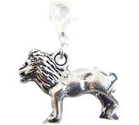 ANTIQUE SILVER 3D LION CHARM ON A SILVER PLATED LOBSTER CLASP IN AN ORGANZA GIFT BAG BRACELETS NECKLACES CHRISTMAS BIRTHDAYS FATHER'S DAY MOTHER'S DAY VALENTINE'S DAY