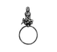 Antique Silver Cast Iron Mermaid Towel Holder 8.5 Inch - Mermaid Decoration - Metal Wall Art