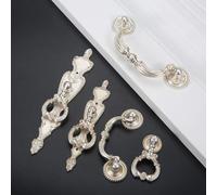 Antique Silver Gold Drawer Cabinet Knobs Furniture Handles Door Pulls for Cupboard Kitchen Retro Hardware Home Decor with Screw(Model B)