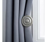 (Antique Silver, Holdbacks) A.Unique Home Ribbed Wooden Curtain Pole with Rings and Fittings, In a Variety of Colours and Sizes (35mm)